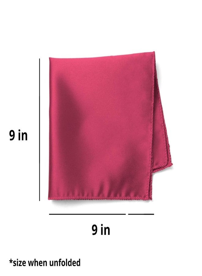 tiemart Ruby Red Solid Color Pocket Square - Image 2